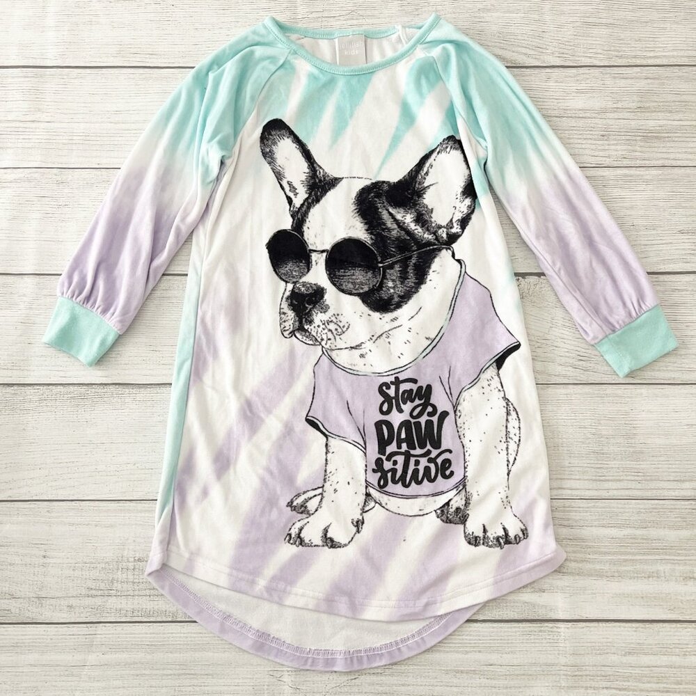 Jellifish Kids Fleece Dog Tie Dye Nightgown